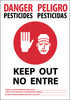 NMC DPSA1AC-DANGER, PESTICIDES KEEP OUT (BILINGUAL), 20X14, .040 ALUM (1 EACH)