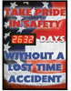 NMC DSB50-TAKE PRIDE IN SAFETY WITHOUT A LOST TIME ACCIDENT (AMERICAN FLAG GRAPHIC) 20 X 28, .085 STYRENE (1 EACH)