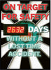 NMC DSB51-ON TARGET FOR SAFETY WITHOUT A LOST TIME ACCIDENT, 20 X 28, .085 STYRENE (1 EACH)