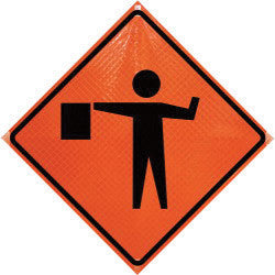 Dicke Safety RUR36200FS Products 36" Black And Orange Polycarbonate Reflective Roll-Up Traffic Sign  (1/EA)