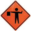 Dicke Safety RUR36200FS Products 36" Black And Orange Polycarbonate Reflective Roll-Up Traffic Sign  (1/EA)