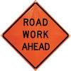 Dicke Safety RUR36200RWA Products 36" Black And Orange Polycarbonate Reflective Roll-Up Traffic Sign "Road Work Ahead"  (1/EA)