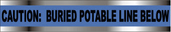 NMC DT3 BPW-DETECTABLE UNDERGROUND TAPE, CAUTION POTABLE WATER LINE BELOW, 3''X1000' (1 ROLL)