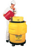 Eagle 1612 31" X 33" Yellow Polyethylene 1-Drum Spill Control Containment Unit With 65 Gallon Spill Capacity Without Drain  (1/EA)
