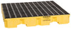 Eagle 1645 51 1/2" X 51 1/2" X 8" Yellow HDPE 1-Drum Low-Profile Spill Containment Pallet With 66 Gallon Spill Capacity, Grating And Drain  (1/EA)