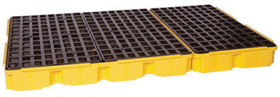 Eagle 1686 78 1/4" X 51 1/2" X 6 1/2" Yellow HDPE 6-Drum Spill Containment Platform With 88 Gallon Spill Capacity Without Drain  (1/EA)