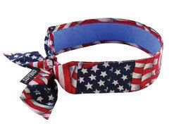 Ergodyne 12561 Stars And Stripes Chill-Its 6700CT Advanced PVA Evaporative Cooling Bandana With Tie Closure And Towel  (1/EA)