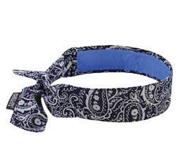 Ergodyne 12564 Navy Western Chill-Its 6700CT Advanced PVA Evaporative Cooling Bandana With Tie Closure And Towel  (1/EA)