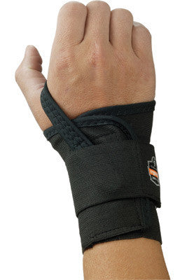 Ergodyne 70016 Large Black ProFlex 4000 Elastic Single Strap Left Hand Wrist Support With Two-Stage Hook And Loop Closure And Open-Center Stay  (1/EA)