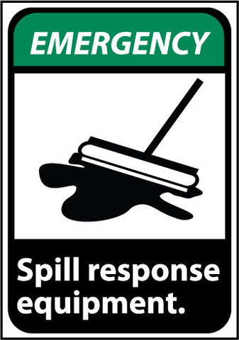 NMC EGA1RB-EMERGENCY, SPILL RESPONSE EQUIPMENT (W/GRAPHIC), 14X10, RIGID PLASTIC (1 EACH)