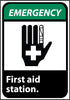 NMC EGA3AB-EMERGENCY, FIRST AID STATION (W/GRAPHIC), 14X10, .040 ALUM (1 EACH)