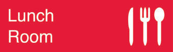 NMC EN13R-ENGRAVED,  LUNCH ROOM,  GRAPHIC,  3X10, RED,  2PLY PLASTIC (1 EACH)