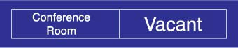 NMC EN303BL-ENGRAVED,  CONFERENCE ROOM IN USE/VACANT,  2X10, BLUE,  2PLY PLASTIC (1 EACH)