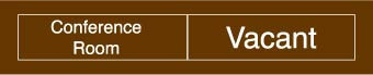 NMC EN303BN-ENGRAVED,  CONFERENCE ROOM IN USE/VACANT,  2X10, BROWN,  2PLY PLASTIC (1 EACH)