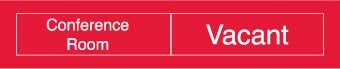NMC EN303R-ENGRAVED,  CONFERENCE ROOM IN USE/VACANT,  2X10, RED,  2PLY PLASTIC (1 EACH)