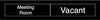 NMC EN304BK-ENGRAVED,  MEETING ROOM IN USE/VACANT,  2X10, BLACK,  2PLY PLASTIC (1 EACH)