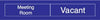 NMC EN304BL-ENGRAVED,  MEETING ROOM IN USE/VACANT,  2X10, BLUE,  2PLY PLASTIC (1 EACH)