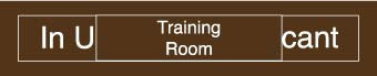 NMC EN307BN-ENGRAVED,  TRAINING ROOM IN USE / VACANT,  2X10, BROWN,  2PLY PLASTIC (1 EACH)
