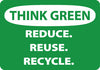 NMC ENV31AB-THINK GREEN, REDUCE, REUSE, RECYCLE, 10X14, .040 ALUM (1 EACH)