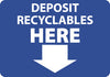 NMC ENV32AB-DEPOSIT RECYCLABLES HERE (ARROW), 10X14, .040 ALUM (1 EACH)