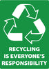 NMC ENV34RB-(GRAPHIC)RECYCLING IS EVERYONE'S RESPONSIBILITY, 14X10, RIGID PLASTIC (1 EACH)