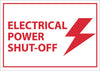 NMC EPA1AP-ELECTRICAL POWER SHUT OFF, 3X5, PS VINYL (PAK OF 5)