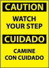 NMC ESC203PC-CAUTION, WATCH YOUR STEP (BILINGUAL), 20X14, PS VINYL (1 EACH)