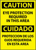 NMC ESC26RB-CAUTION, EYE PROTECTION REQUIRED IN THIS AREA (BILINGUAL), 14X10, RIGID PLASTIC (1 EACH)