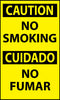 NMC ESC49AP-CAUTION, NO SMOKING BILINGUAL, 5X3, PS VINYL (PAK OF 5)
