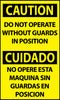 NMC ESC625AP-CAUTION, DO NOT OPERATE WITHOUT GUARDS IN POSITION BILINGUAL, 5X3, PS VINYL (PAK OF 5)