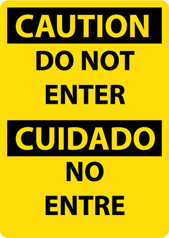 NMC ESC703PB-DANGER, DO NOT ENTER, BILINGUAL, 14X10, PS VINYL (1 EACH)
