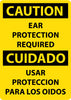 NMC ESC712RB-CAUTION, EAR PROTECTION REQUIRED, BILINGUAL, 14X10, RIGID PLASTIC (1 EACH)
