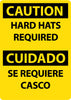 NMC ESC715RB-CAUTION, HARD HATS REQUIRED, BILINGUAL, 14X10, RIGID PLASTIC (1 EACH)