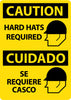 NMC ESC716PB-CAUTION, HARD HATS REQUIRED (GRAPHIC), BILINGUAL, 14X10, PS VINYL (1 EACH)