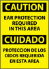 NMC ESC73RB-CAUTION, EAR PROTECTION REQUIRED IN THIS AREA (BILINGUAL), 14X10, RIGID PLASTIC (1 EACH)