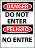 NMC ESD104RB-DANGER, DO NOT ENTER BILINGUAL, 14X10, RIGID PLASTIC (1 EACH)