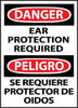 NMC ESD134AP-DANGER, EAR PROTECTION REQUIRED IN THIS AREA BILINGUAL, 5X3, PS VINYL (PAK OF 5)