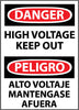 NMC ESD139RB-DANGER, HIGH VOLTAGE KEEP OUT BILINGUAL, 14X10, RIGID PLASTIC (1 EACH)