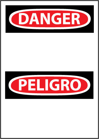 NMC ESD1RB-DANGER, PELIGRO (HEADER ONLY) (BILINGUAL), 14X10, RIGID PLASTIC (1 EACH)