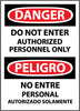 NMC ESD200RC-DANGER, DO NOT ENTER AUTHORIZED PERSONNEL ONLY (BILINGUAL), 20X14, RIGID PLASTIC (1 EACH)