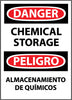 NMC ESD239PB-DANGER, CHEMICAL STORAGE BILINGUAL, 14X10, PS VINYL (1 EACH)