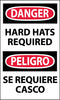 NMC ESD379AP-DANGER, HARD HATS REQUIRED BILINGUAL, 5X3, PS VINYL (PAK OF 5)