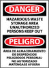 NMC ESD442RB-DANGER, HAZARDOUS WASTE STORAGE AREA KEEP OUT BILINGUAL, 14X10, RIGID PLASTIC (1 EACH)