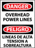 NMC ESD468PB-DANGER, OVERHEAD POWER LINES, BILINGUAL, 14X10, PS VINYL (1 EACH)