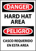 NMC ESD651AB-DANGER, HARD HAT AREA, GRAPHIC, BILINGUAL, 14X10, .040 ALUM (1 EACH)