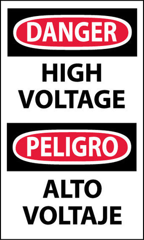 NMC ESD49AP-DANGER, HIGH VOLTAGE BILINGUAL, 5X3, PS VINYL (PAK OF 5)