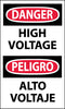 NMC ESD49AP-DANGER, HIGH VOLTAGE BILINGUAL, 5X3, PS VINYL (PAK OF 5)