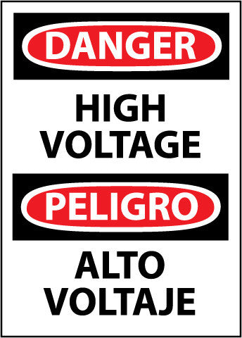 NMC ESD49PC-DANGER, HIGH VOLTAGE (BILINGUAL), 20X14, PS VINYL (1 EACH)