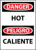 NMC ESD51RB-DANGER, HOT (BILINGUAL), 14X10, RIGID PLASTIC (1 EACH)