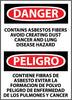 NMC ESD640AB-DANGER, CONTAINS ASBESTOS FIBERS AVOID CREATING DUST CANCER AND LUNG DISEASE HAZARD BILINGUAL, 14X10, .040 ALUM (1 EACH)
